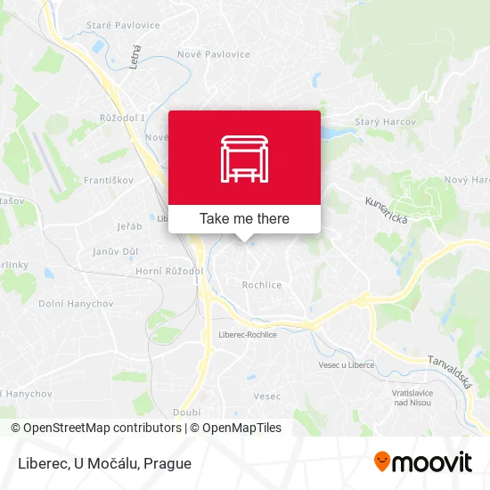 Карта Liberec, U Močálu