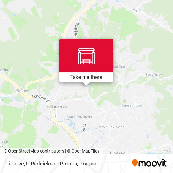 Liberec, U Radčického Potoka map