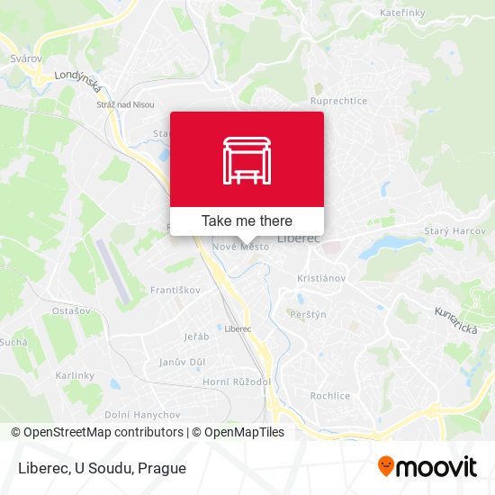 Карта Liberec, U Soudu