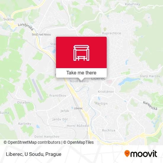 Карта Liberec, U Soudu