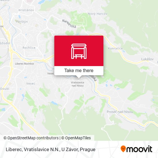 Карта Liberec, Vratislavice N.N., U Závor