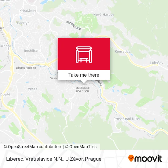 Карта Liberec, Vratislavice N.N., U Závor