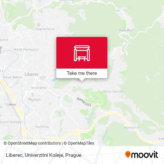 Liberec, Univerzitní Koleje map