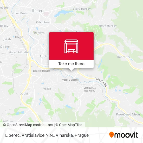 Карта Liberec, Vratislavice N.N., Vinařská