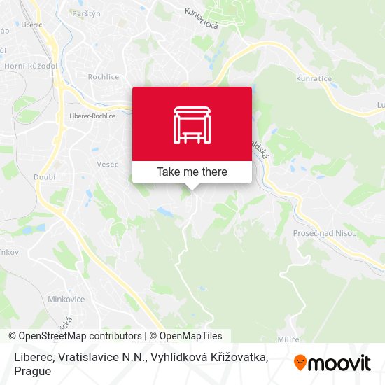 Liberec, Vratislavice N.N., Vyhlídková Křižovatka map