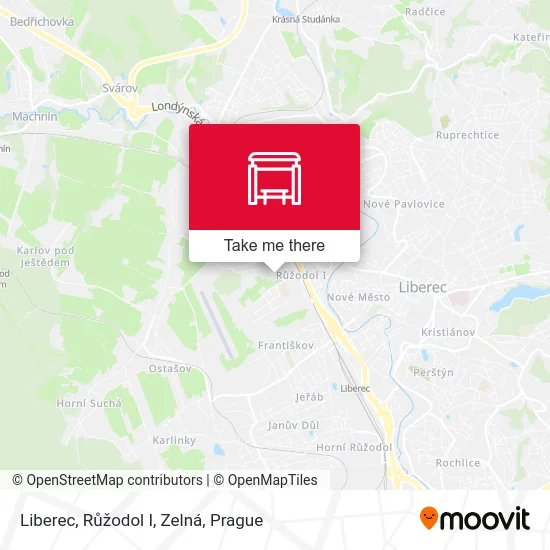 Карта Liberec, Růžodol I, Zelná