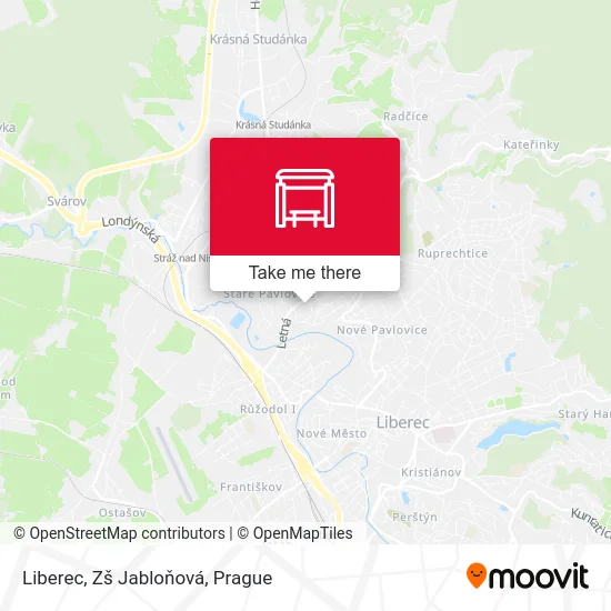 Карта Liberec, Zš Jabloňová