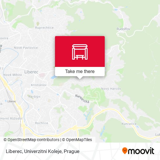 Liberec, Univerzitní Koleje map