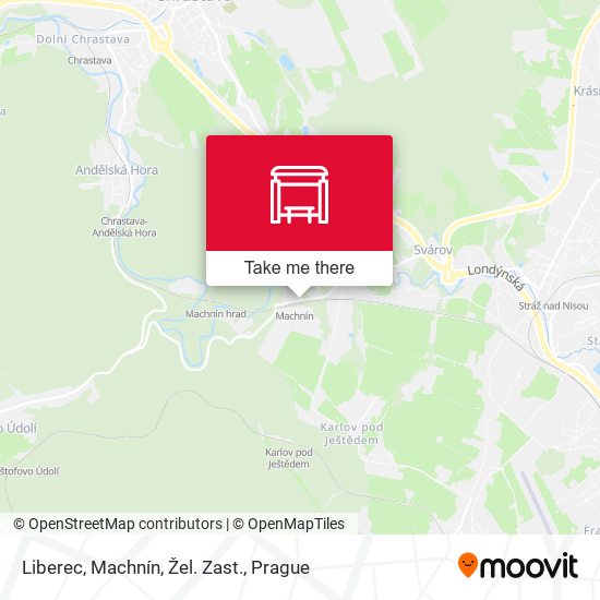Liberec, Machnín, Žel. Zast. map