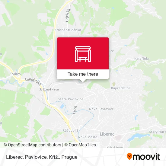 Карта Liberec, Pavlovice, Křiž.