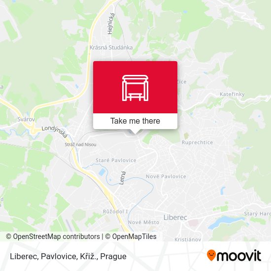 Карта Liberec, Pavlovice, Křiž.