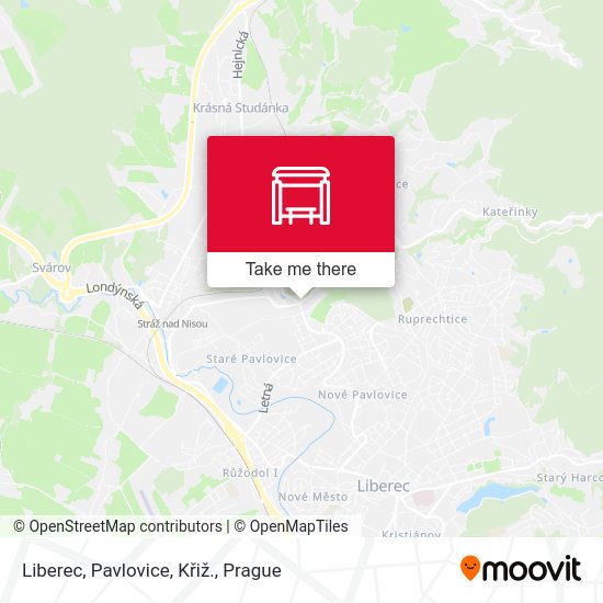 Liberec, Pavlovice, Křiž. map