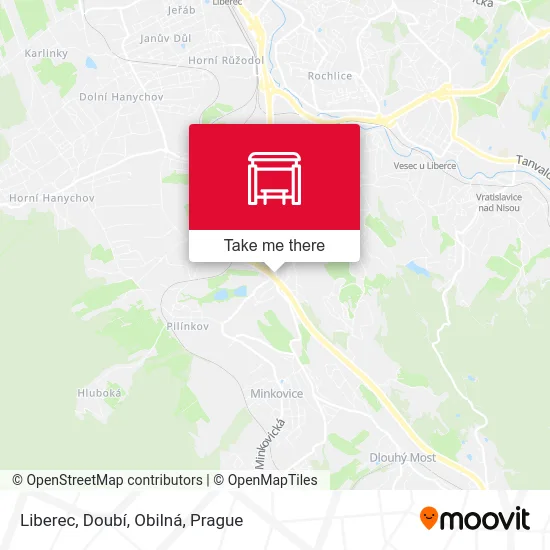 Карта Liberec, Doubí, Obilná