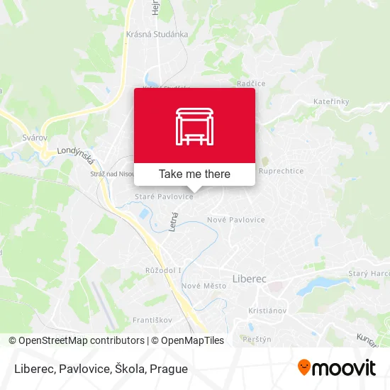 Карта Liberec, Pavlovice, Škola