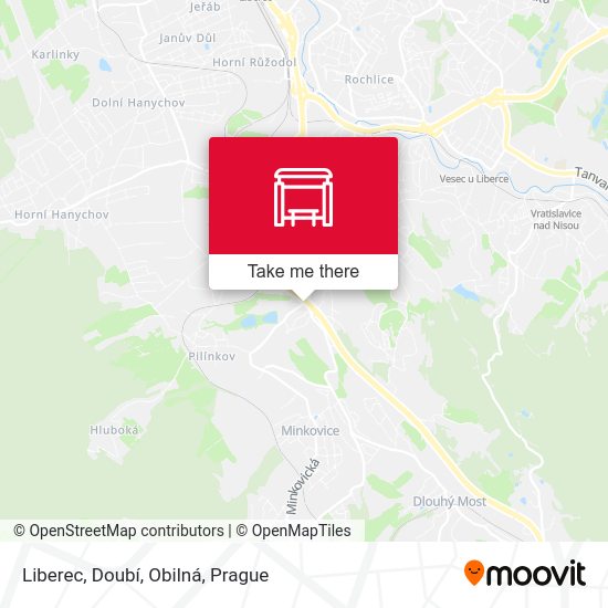 Карта Liberec, Doubí, Obilná