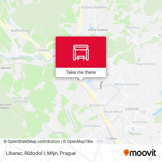 Liberec, Růžodol I, Mlýn map