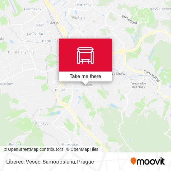 Карта Liberec, Vesec, Samoobsluha
