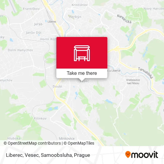 Карта Liberec, Vesec, Samoobsluha