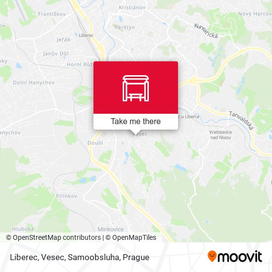 Карта Liberec, Vesec, Samoobsluha