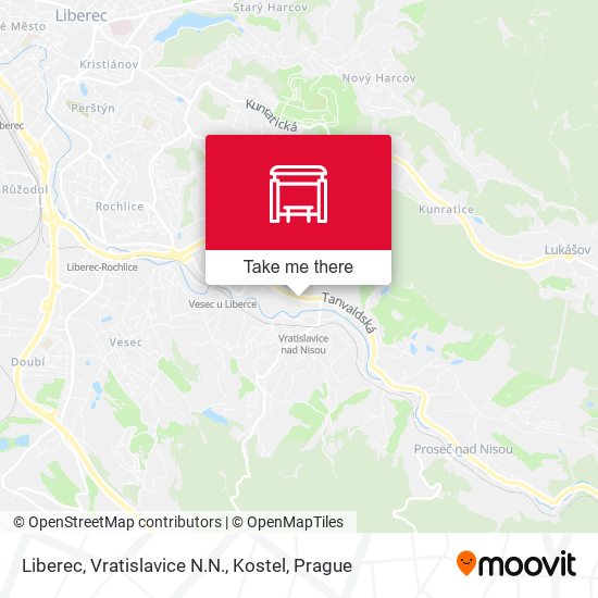 Карта Liberec, Vratislavice N.N., Kostel