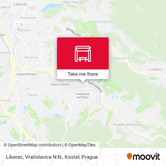Карта Liberec, Vratislavice N.N., Kostel