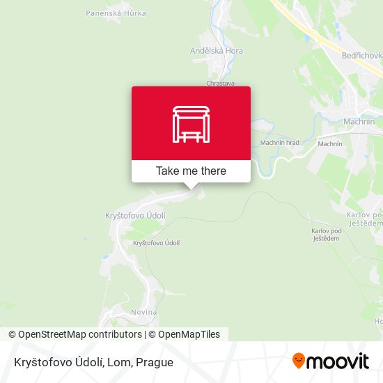 Kryštofovo Údolí, Lom map
