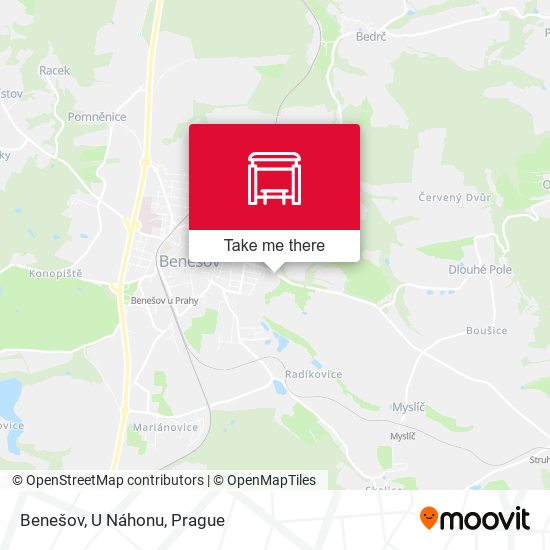 Карта Benešov, U Náhonu