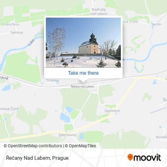 Řečany Nad Labem map