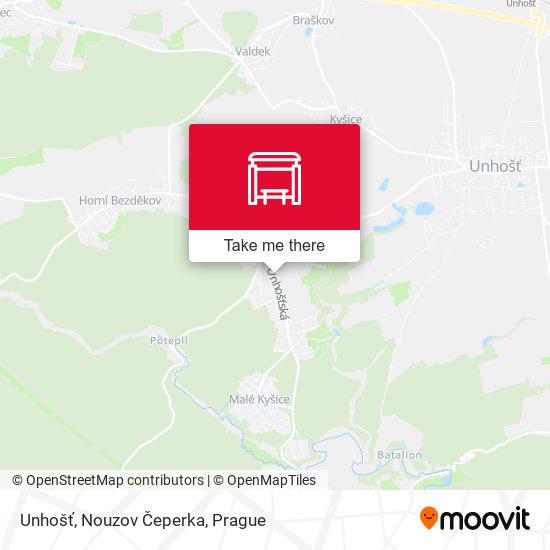 Карта Unhošť, Nouzov Čeperka