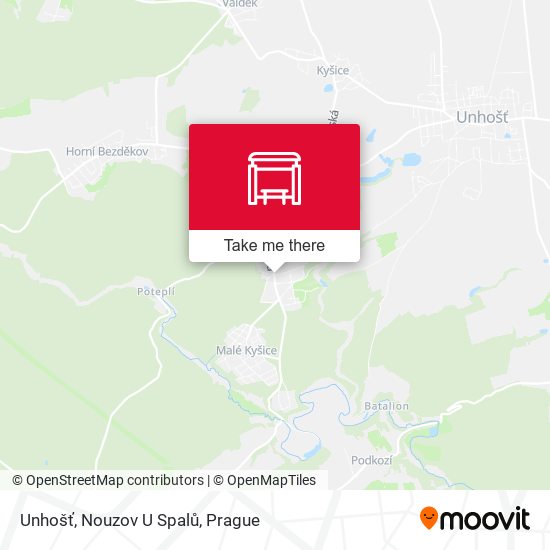 Карта Unhošť, Nouzov U Spalů
