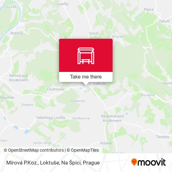 Mírová P.Koz., Loktuše, Na Špici map