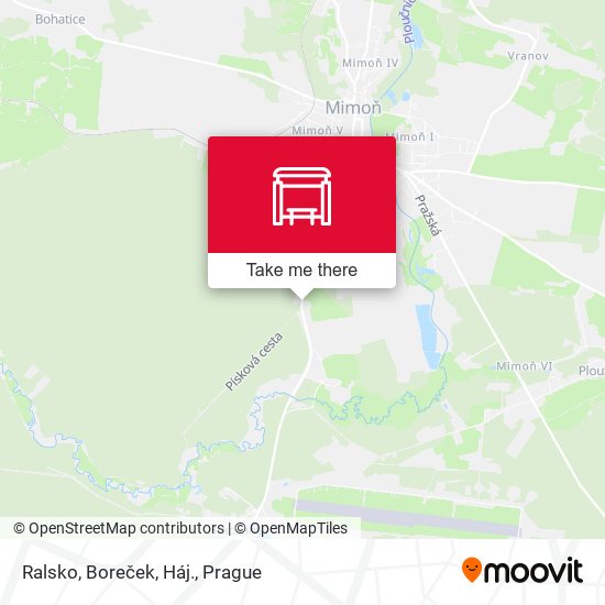 Ralsko, Boreček, Háj. map