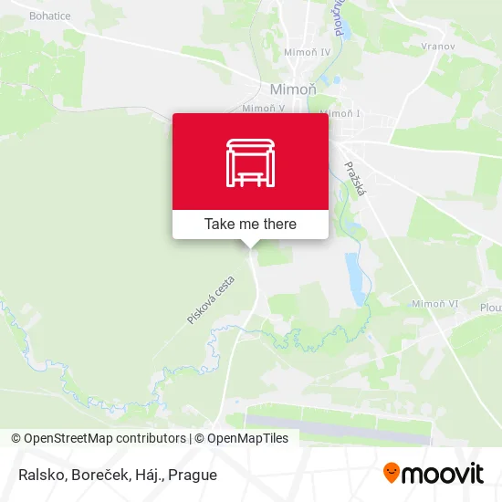 Карта Ralsko, Boreček, Háj.