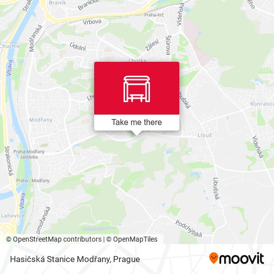 Hasičská Stanice Modřany map