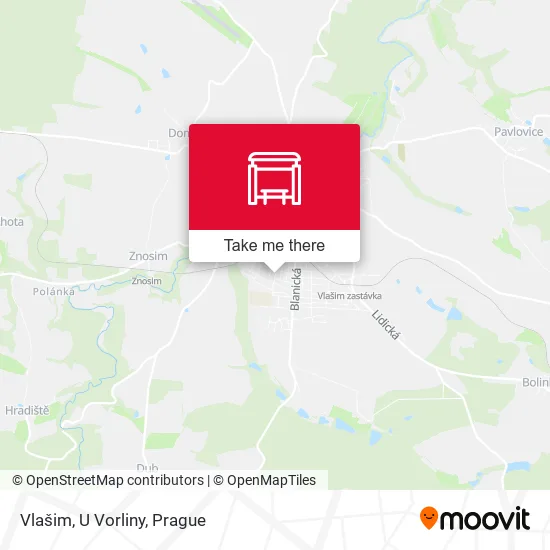 Карта Vlašim, U Vorliny