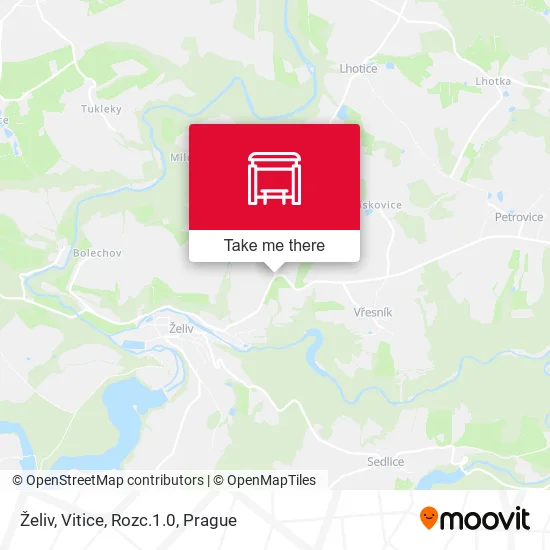Карта Želiv, Vitice, Rozc.1.0