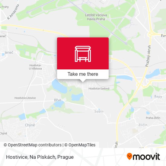 Hostivice, Na Pískách map