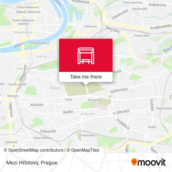 Карта Mezi Hřbitovy