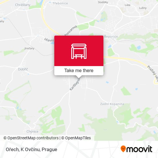 Ořech, K Ovčínu map
