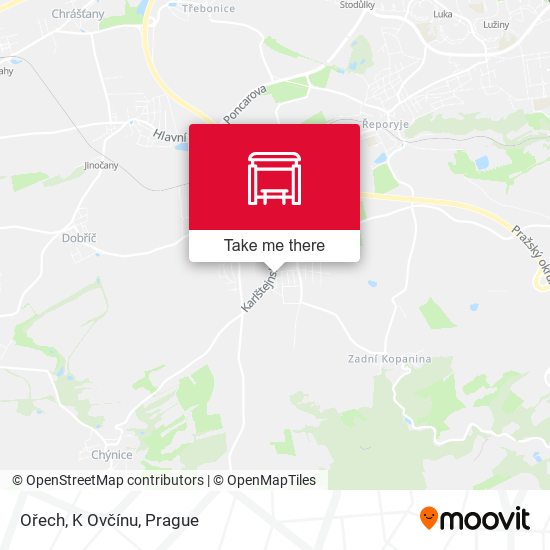 Ořech, K Ovčínu map