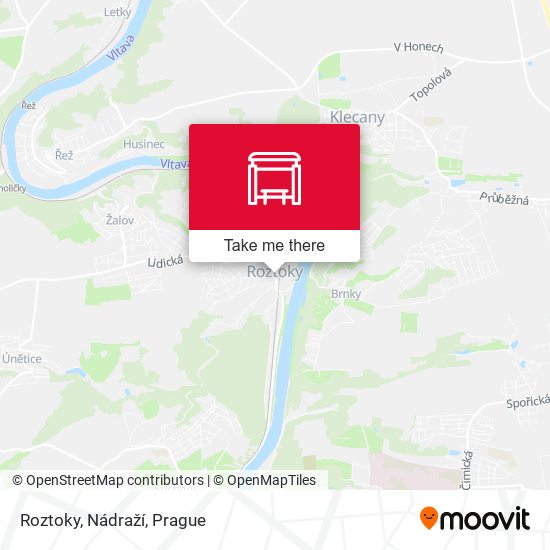 Roztoky, Nádraží map