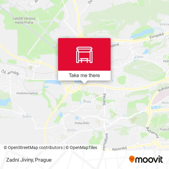 Карта Zadní Jiviny