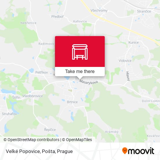 Velké Popovice, Pošta map