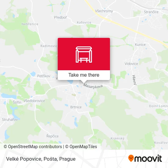 Карта Velké Popovice, Pošta