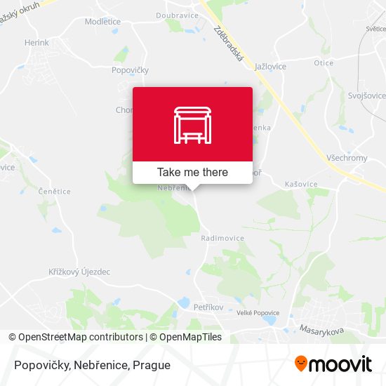 Popovičky, Nebřenice map