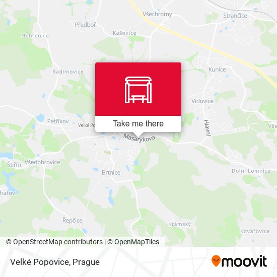 Velké Popovice (A) map