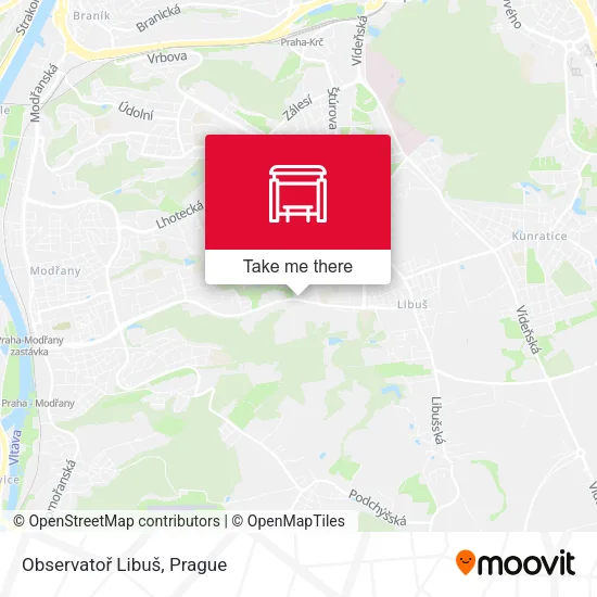 Observatoř Libuš map