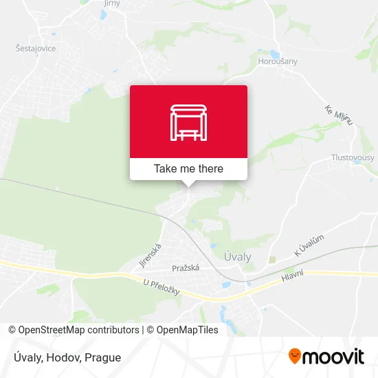 Карта Úvaly, Hodov