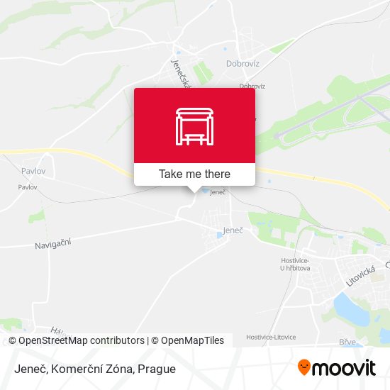 Jeneč, Komerční Zóna map