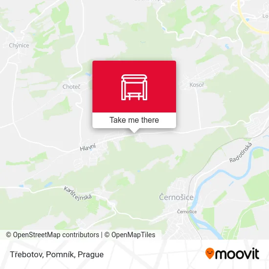 Карта Třebotov, Pomník